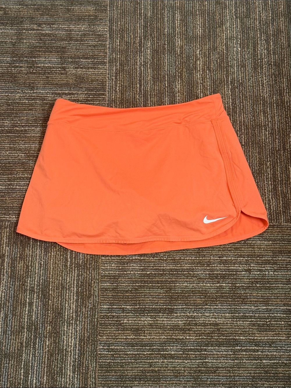 Nike Orange Athletic Skirt with White Swoosh Accent